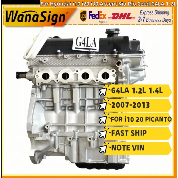 Long Block Engine Assembly For Hyundai i10 i20 i30 Accent Kia Rio Ceed G4LA 1.2L