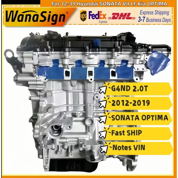 G4ND 2.0T Long Block Engine Assembly For 2012-19 Hyundai SONATA VII Kia OPTIMA
