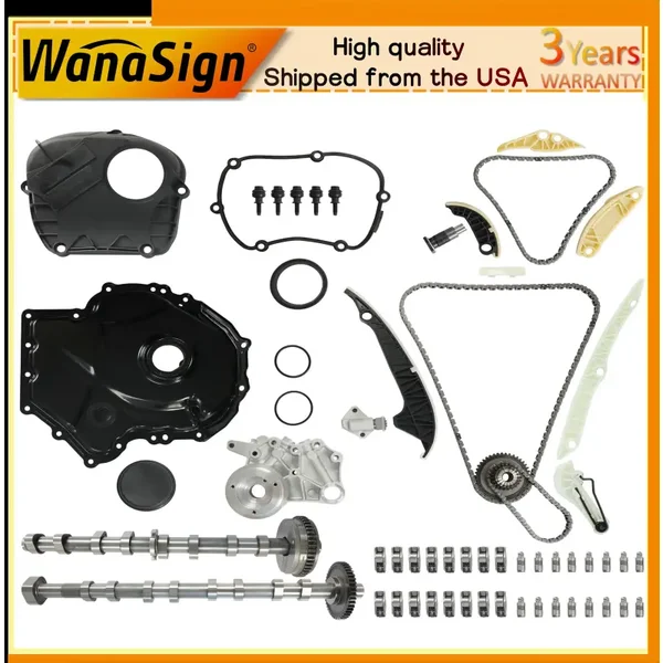 2008-2015 2.0 Intake & Exhaust Camshaft Timing Chain Kit For VW Jetta Audi A3 TT