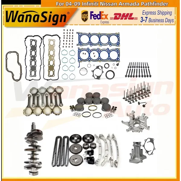 Engine Rebuild Kit Crankshaft Timing For 04-09 Infiniti Nissan Armada Pathfinder
