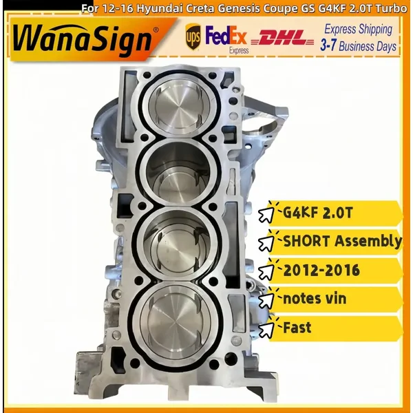 Short block Assembly For 12-16 Hyundai Creta Genesis Coupe GS G4KF 2.0T Turbo
