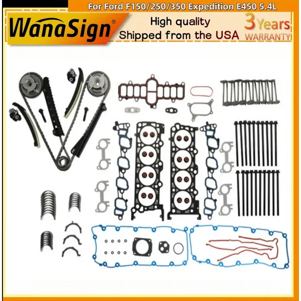 Head Gasket Bolt Set Timing Chain Kit For Ford F150/250/350 Expedition E450 5.4L