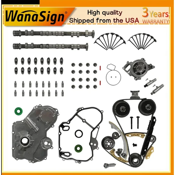 Camshaft & Rockers Lifters Timing Chain Kit For Chevrolet Equinox GMC Buick 2.4L