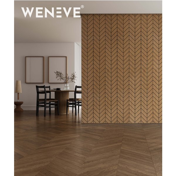 275x60x1,1 cm LD Jodełka XL (fornir dębowy) panel frezowany MDF - ozdobna dekoracja ścienna 3D