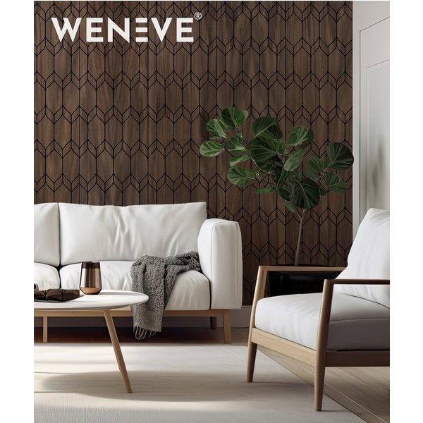 275x50x1,1 cm MB (lotos) panel frezowany MDF fornir orzech - ozdobna dekoracja ścienna 3D