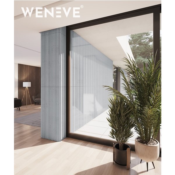 135x42,7 cm VT - PB56 (S96 Chłodna szarość) LAMEL OBŁY - Panel dekor 3D beton architektoniczny