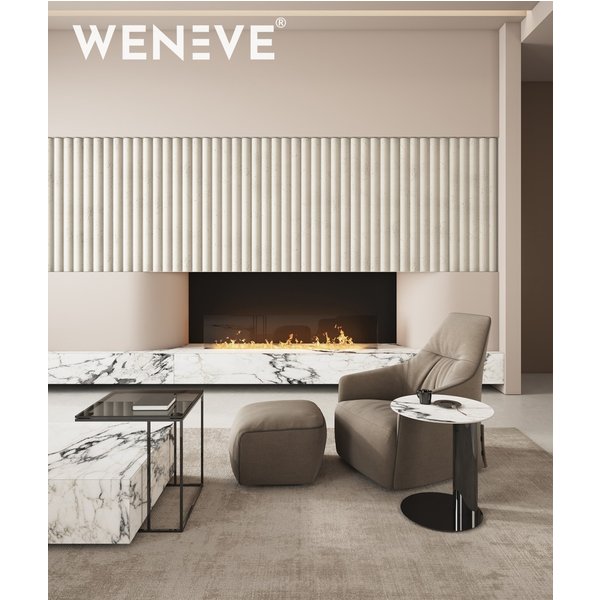 135x49,8 cm VT - PB61 (KS Kość słoniowa) LAMEL OBŁY - Panel dekor 3D beton architektoniczny