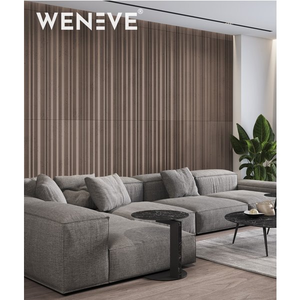 135x56 cm VT - PB58 (CL02 Aksamitna mocha) LAMEL OBŁY - Panel dekor 3D beton architektoniczny