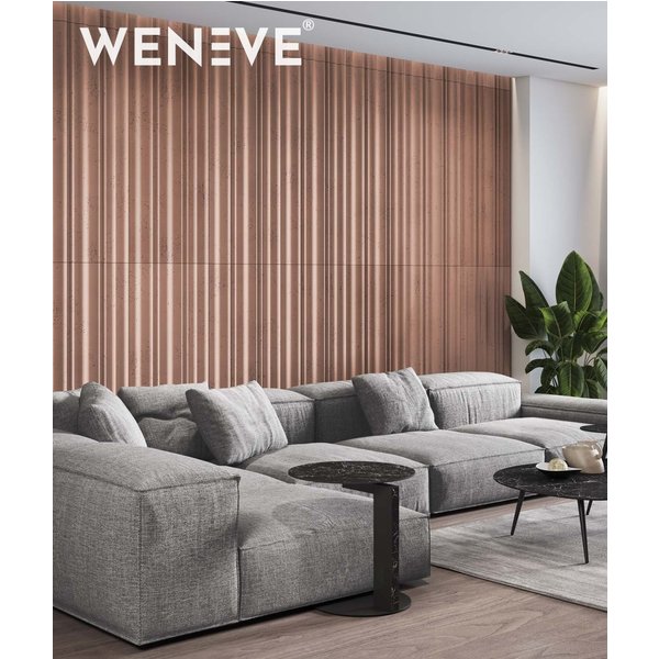 135x56 cm VT - PB58 (CL07 Jesienny cynamon) LAMEL OBŁY - Panel dekor 3D beton architektoniczny