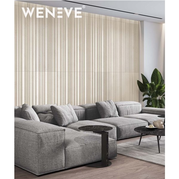 135x56 cm VT - PB58 (KS Kość słoniowa) LAMEL OBŁY - Panel dekor 3D beton architektoniczny