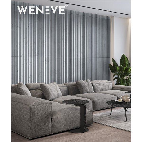 135x56 cm VT - PB58 (B8 Stylowy antracyt) LAMEL OBŁY - Panel dekor 3D beton architektoniczny