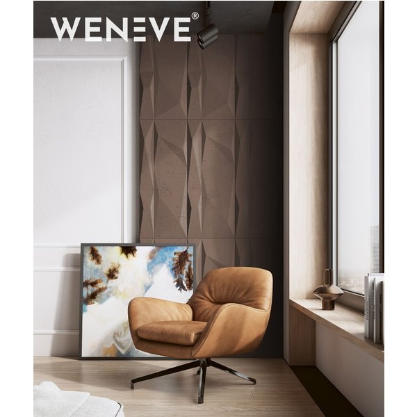 120x60 cm VT - PB07 (CL02 Aksamitna mocha) KRYSZTAŁ - panel dekor 3D beton architektoniczny