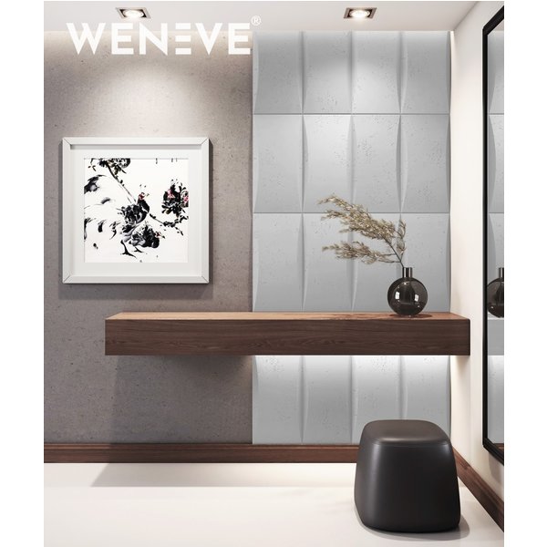 60x60 cm VT - PB20 (S50 Mglista szarość) BLOK - panel dekor 3D beton architektoniczny