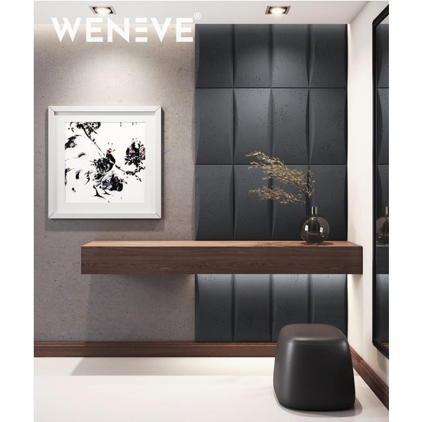 60x60 cm VT - PB20 (B15 Grafitowa czerń) BLOK - panel dekor 3D beton architektoniczny
