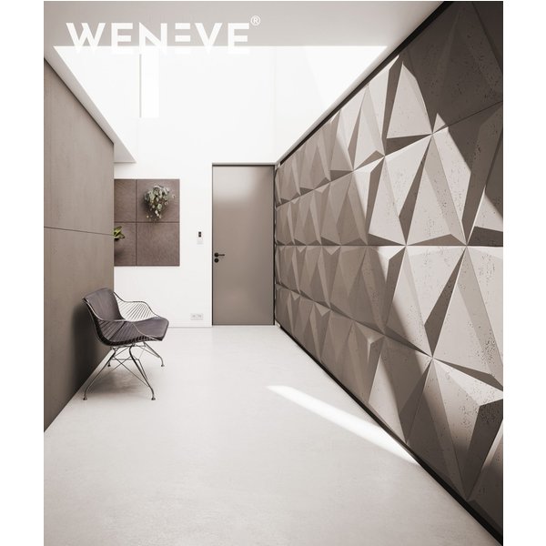 60x60 cm VT - PB36 (CL05 Delikatna trufla) TRIANGLE - Panel dekor 3D beton architektoniczny