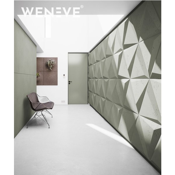 60x60 cm VT - PB36 (CL09 Pastelowa szałwia) TRIANGLE - Panel dekor 3D beton architektoniczny