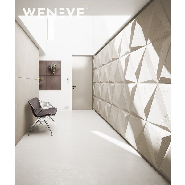 60x60 cm VT - PB36 (KS Kość słoniowa) TRIANGLE - Panel dekor 3D beton architektoniczny