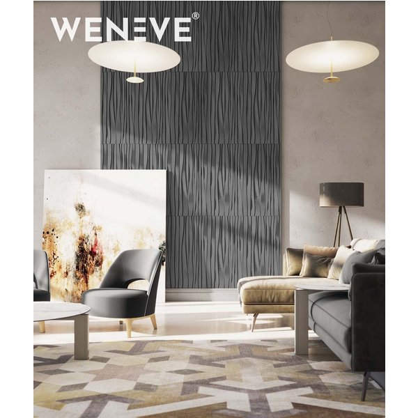 100x50 cm VT - PB03 (B15 Grafitowa czerń) FALA - panel dekor 3D beton architektoniczny