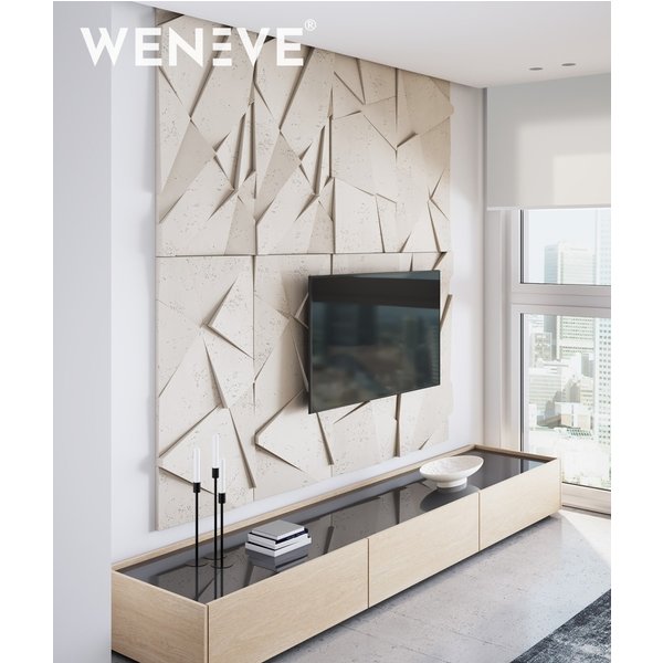 120x60 cm VT - PB05 (KS Kość słoniowa) KRYSZTAŁ, wersja A - panel dekor 3D beton architektoniczny