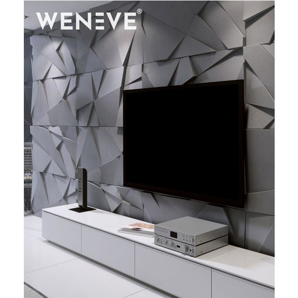 120x60 cm VT - PB05 (S96 Chłodna szarość) KRYSZTAŁ, wersja A - panel dekor 3D beton architektoniczny