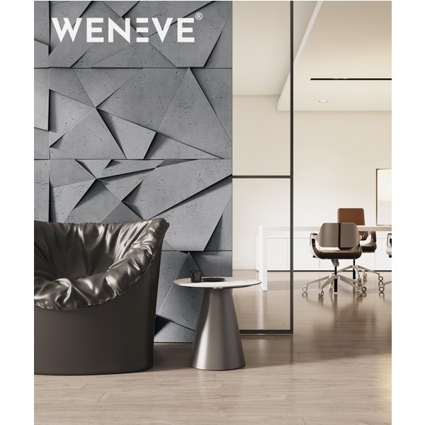 120x60 cm VT - PB05 (S96 Chłodna szarość) KRYSZTAŁ, wersja B - panel dekor 3D beton architektoniczny