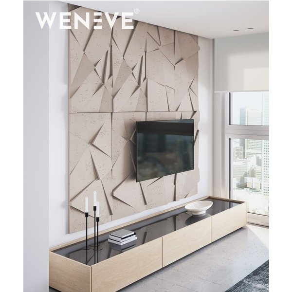 120x60 cm VT - PB05 (CL04 Kaszmirowy beż) KRYSZTAŁ, wersja B - panel dekor 3D beton architektoniczny