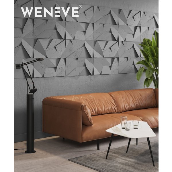 60x60 cm VT - PB06 (S96 Chłodna szarość) ORIGAMI - panel dekor 3D beton architektoniczny LOSOWY