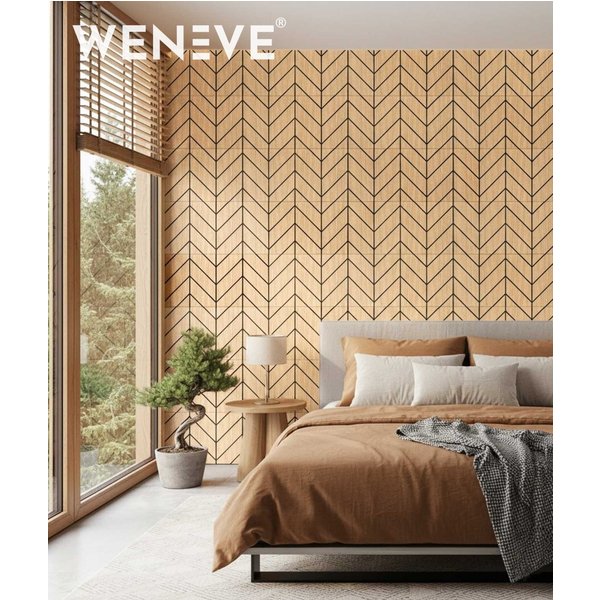 30x60x1,1 cm LD Jodełka mini (fornir dębowy) panel frezowany MDF - ozdobna dekoracja ścienna 3D