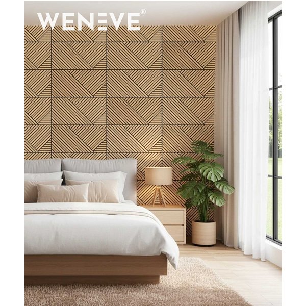 30x60x1,1 cm LD Koperta 2 mini odbicie lustrzane (fornir dębowy) panel frezowany MDF - ozdobna dekoracja ścienna 3D
