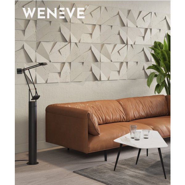 60x60 cm VT - PB06 (KS Kość słoniowa) ORIGAMI - panel dekor 3D beton architektoniczny B