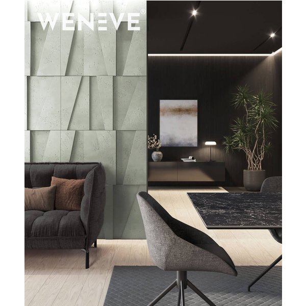 60x60 cm VT - PB10 (CL08 Pistacjowa biel) MOZAIKA - panel dekor 3D beton architektoniczny B