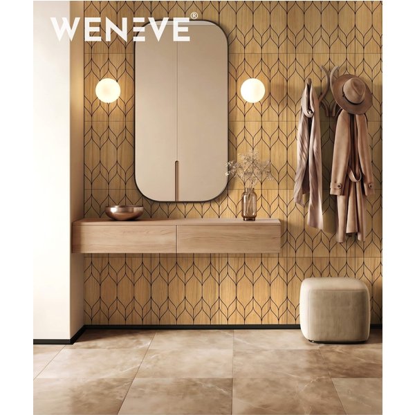 50x50x1,1 cm MB (lotos) panel frezowany MDF fornir dębowy - ozdobna dekoracja ścienna 3D