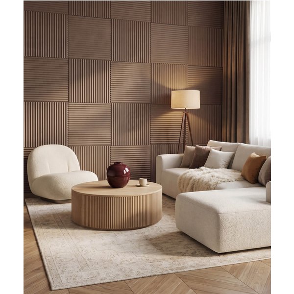 49,5x49,5 cm DS - Minilamel (Brązowy) - Panel ścienny 3D beton architektoniczny
