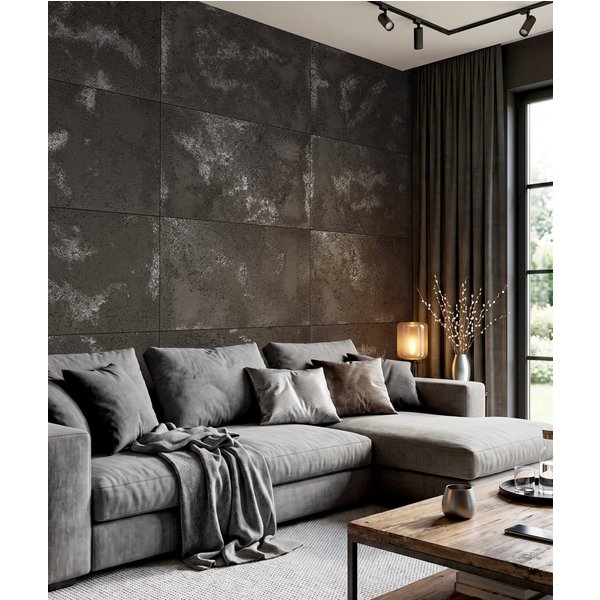 100x50 cm DS - (grafitowy, srebrne kruszywo) - płyta beton architektoniczny ultralekka