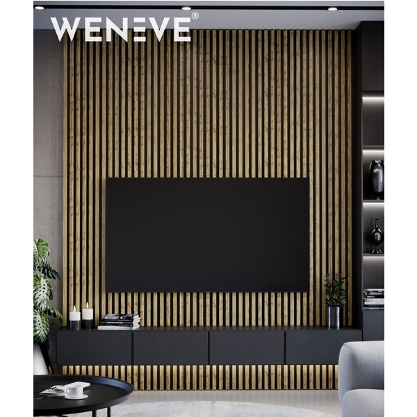 275x3x1,8 cm LD Lamele slim 3x1,8 cm (dąb wotan) - Lamel ścienny i sufitowy 3D