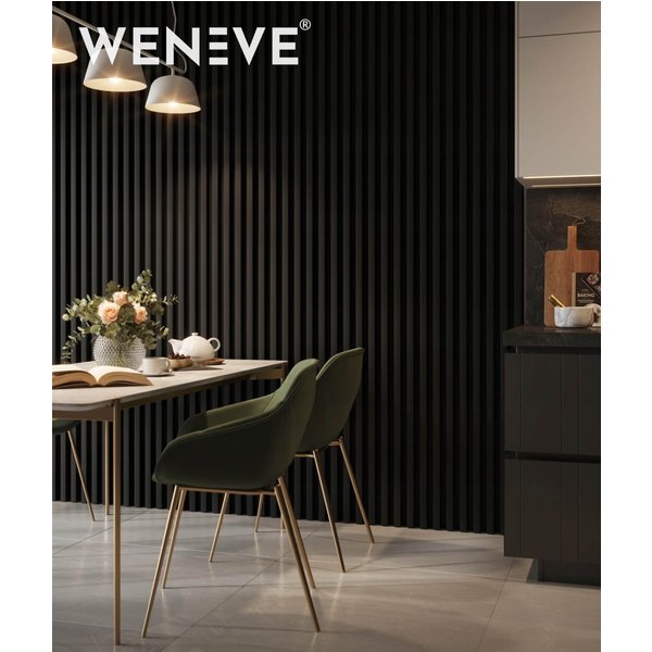 275x51x5,9 cm LD 9 lameli (czarny mat) panel akustyczny na płycie MDF 19 mm - dekoracja ścienna 3D