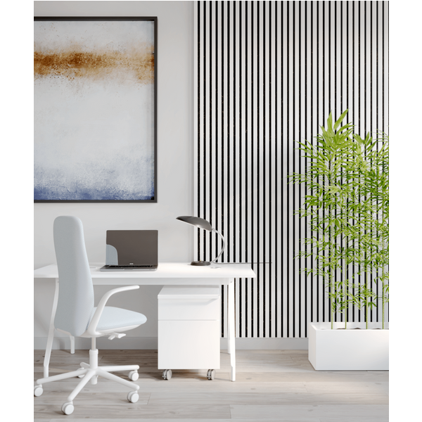 275x30x2,6 cm LD Lamel na filcu (biały) - Panel akustyczny na grubym filcu ścienny i sufitowy 3D