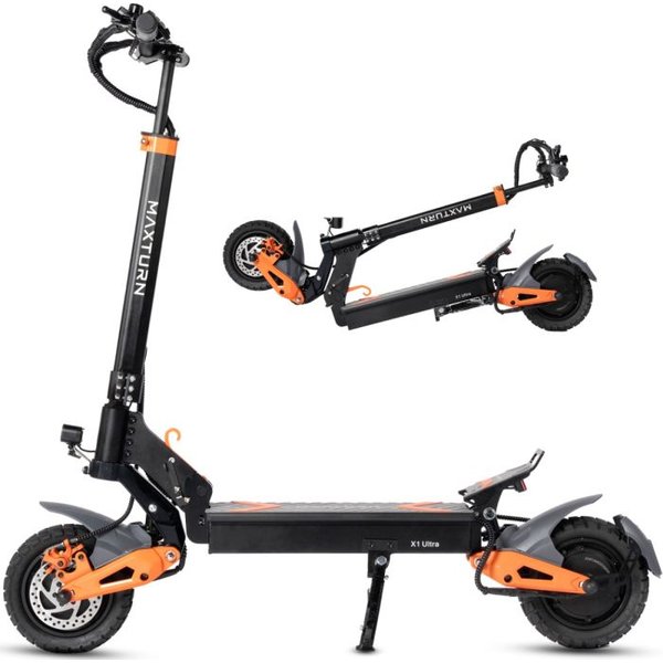Maxturn X1 Ultra Adult Electric Scooter 1100W*2 Dual Motor 48V20.8AH Battery Foldable E-scooter 10” All-Terrain Tires