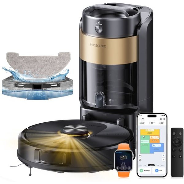 Proscenic Q20 Plus Robot Vacuum and Mop Combo 10000Pa Suction Self Emptying Base LiDAR Navigation 200 Min Runtime