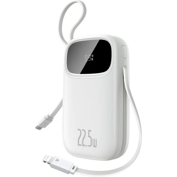 Baseus 22.5W 10000Mah 20000Mah Power Bank Built-In Retractable USB-C & Lightning Cable-image