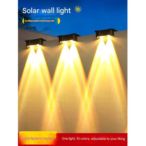 Solar Wall Light Outdoor Courtyard Wall Washer Spotlight, Yard, Garden, And Balcony Ambient Wall Lamp-image