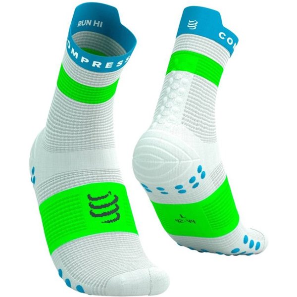 Compressport Pro Racing Socks V4.0 Run High Socken Weiß GrüN, GrößE GrößE 2-image