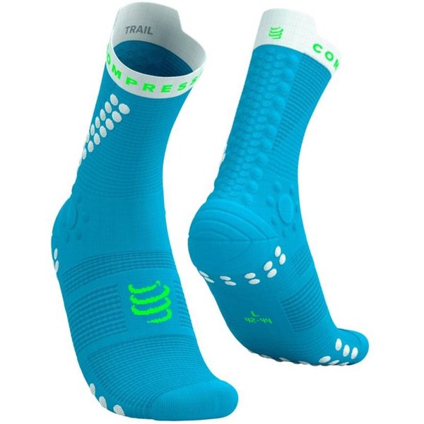 Compressport Pro Racing V4.0 Trail Socken Blau-GrüN, GrößE GrößE 4-image