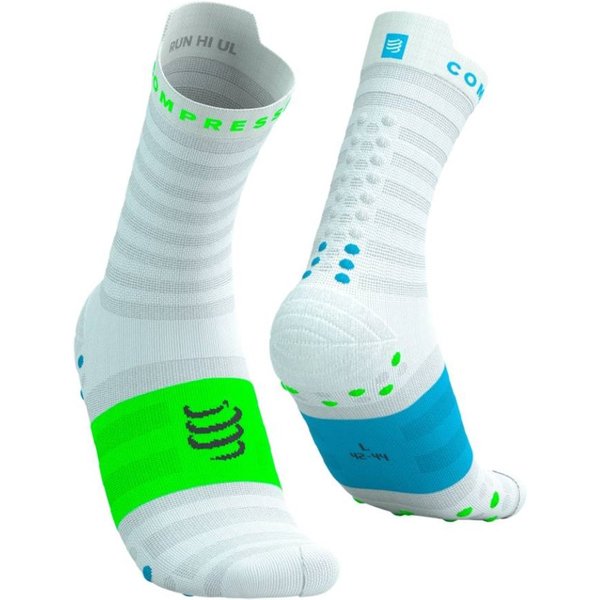 Calze Compressport Pro Racing V4.0 Ultralight Run High Bianco Verde, Taglia Taglia 2-image
