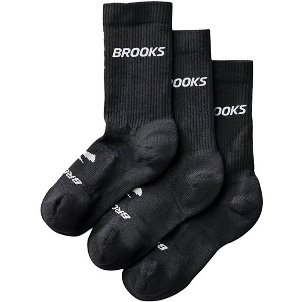 Calzini Brooks Run‑In Crew 3 Pack Nero Bianco, Taglia M-image