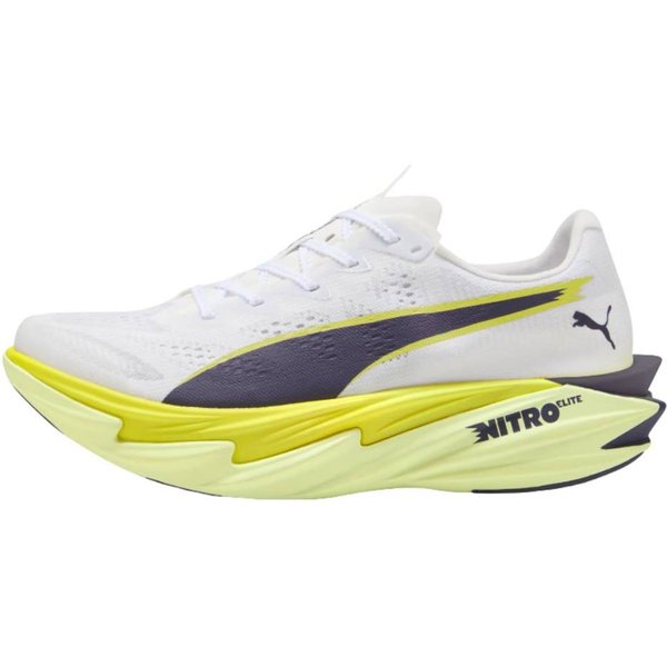 Scarpe Puma Deviate Nitro Elite 4 Bianco Giallo SS26 Donna, Taglia 40,5 - Eur-image