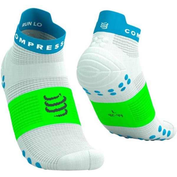Compressport Pro Racing V4.0 Run Low Socken Weiß GrüN, GrößE T1-image