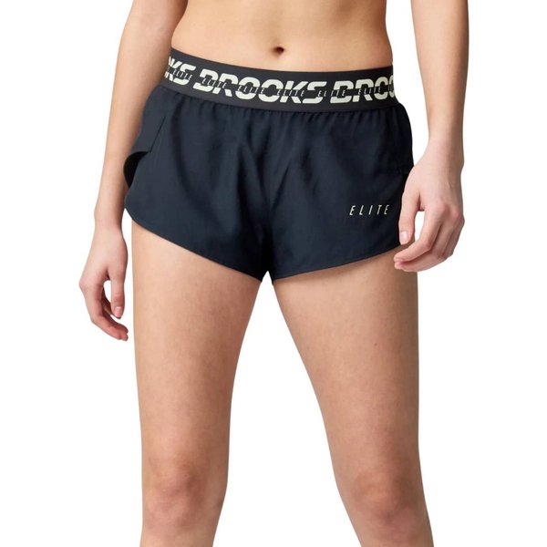 Kurze Laufhose Brooks Pr Elite Split Schwarz Damen, GrößE L-image