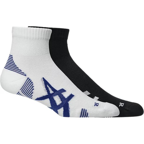 Asics AEG 2Er-Pack Cushioned Run Quarter Socken Schwarz Weiß, GrößE L-image