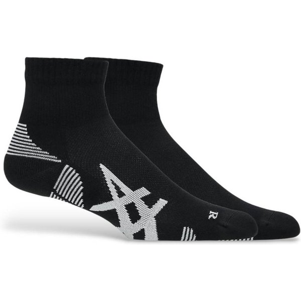 Asics AEG 2 Pack Cushioned Run Quarter Socken Schwarz Weiß, GrößE L-image